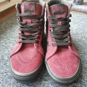Metallic Twill Sk8-Hi Reissue - Burgundy